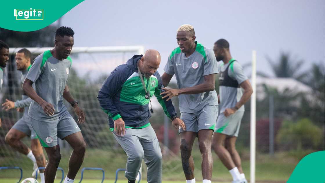 Zaidu Sanusi, William Troost-Ekong, Eric Chelle, Victor Osimhen, Semi Ajayi, Super Eagles, Godswill Akpabio International Stadium, Uyo, Akwa-Ibom, Nigeria. Zaidu Sanusi, William Troost-Ekong, Eric Chelle, Victor Osimhen, Semi Ajayi, Super Eagles, Godswill Akpabio International Stadium, Uyo, Akwa-Ibom, Nigeria.