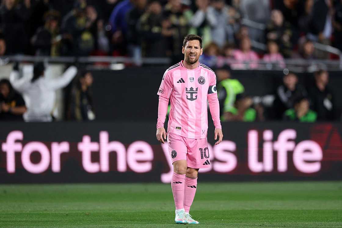 Lionel Messi looks on during a match