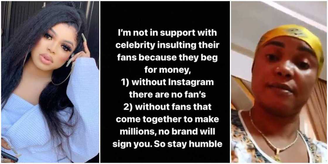Bobrisky reacts as Iyabo Ojo blasts entitled fans, says he is not in support Bobrisky reacts as Iyabo Ojo blasts entitled fans, says he is not in support
