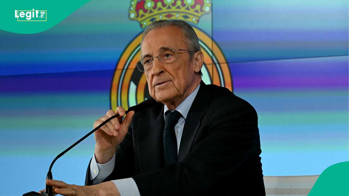 Real Madrid President Florentino Perez talks to media at Real Madrid Sports City in Valdebebas. Photo by JAVIER SORIANO Real Madrid President Florentino Perez talks to media at Real Madrid Sports City in Valdebebas. Photo by JAVIER SORIANO