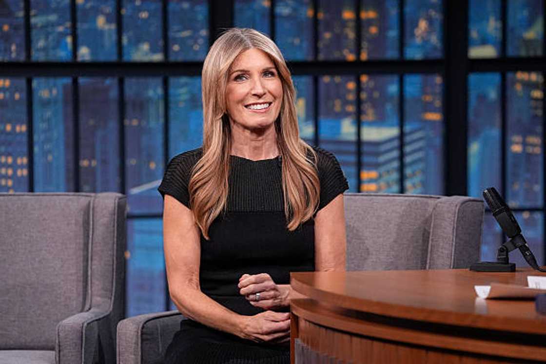 Nicolle Wallace during an interview with host Seth Meyers.