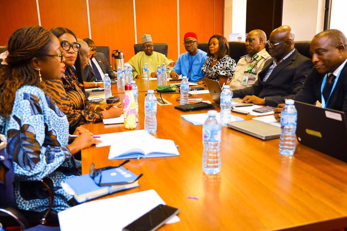 The chairman of the National Population Commission (C), Hon. Nasir Isa Kwarra, and the National Steering Committee members sit in during a meeting. The chairman of the National Population Commission (C), Hon. Nasir Isa Kwarra, and the National Steering Committee members sit in during a meeting.