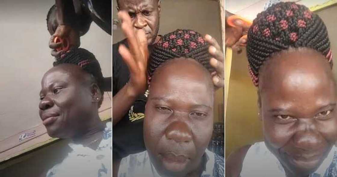 Lady flaunts new hairstyle, male stylist Lady flaunts new hairstyle, male stylist