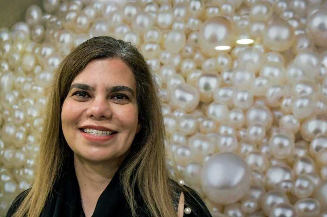 Researcher Noora Jamsheer monitors the effects of climate change on the water where natural pearls are harvested Researcher Noora Jamsheer monitors the effects of climate change on the water where natural pearls are harvested