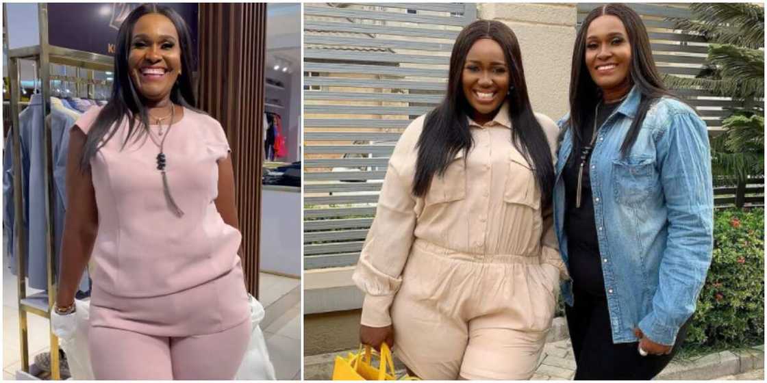 Comedian Real Warri Pikin and mother Comedian Real Warri Pikin and mother