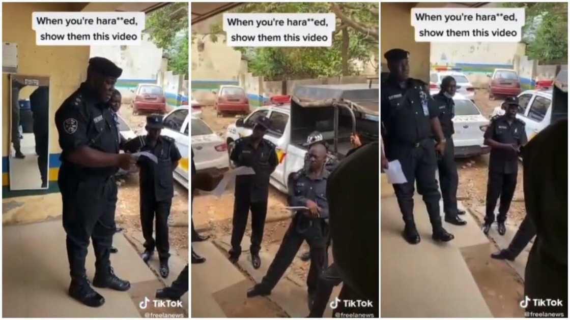 The officers listened to their boss attentively. The officers listened to their boss attentively.