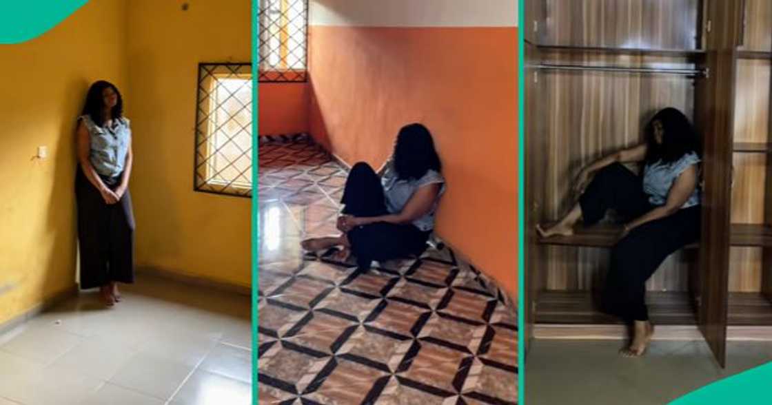 Lady displays the empty interior of her newly rented house in a viral TikTok video. Lady displays the empty interior of her newly rented house in a viral TikTok video.