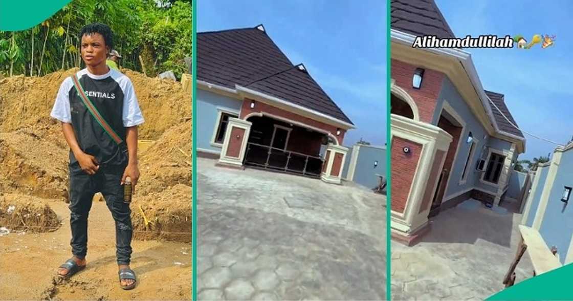 Man paints his new bungalow with unique colours in video. Man paints his new bungalow with unique colours in video.