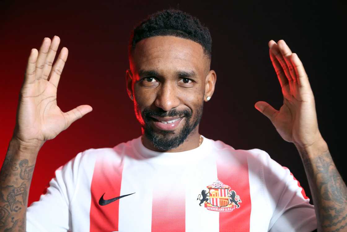 Jermain Defoe pictured at The Academy of Light after signing for Sunderland for the second spell on January 31, 2022 in Sunderland, England Jermain Defoe pictured at The Academy of Light after signing for Sunderland for the second spell on January 31, 2022 in Sunderland, England