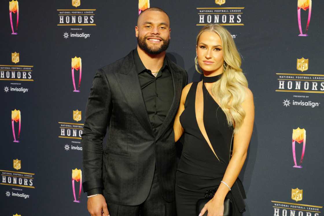 Dak Prescott and Natalie Buffett poses at YouTube Theatre Dak Prescott and Natalie Buffett poses at YouTube Theatre