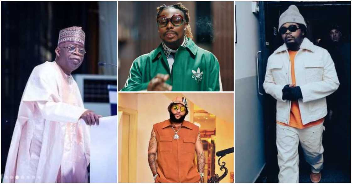 Photos of Asiwaju Bola Tinubu, Kcee, Olamide and Asake