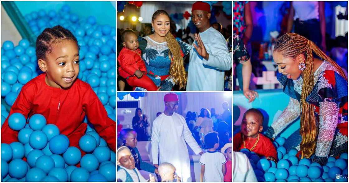 Regina Daniels' sons birthday party photos.