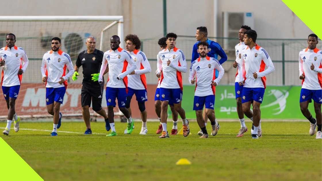 Libyan players training ahead of AFCON 2025 qualifier match against Benin Republic in Benghazi.