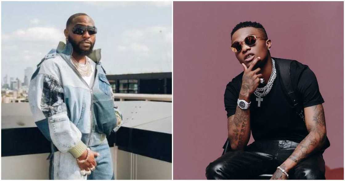 Photos of Wizkid, Davido and man beaten