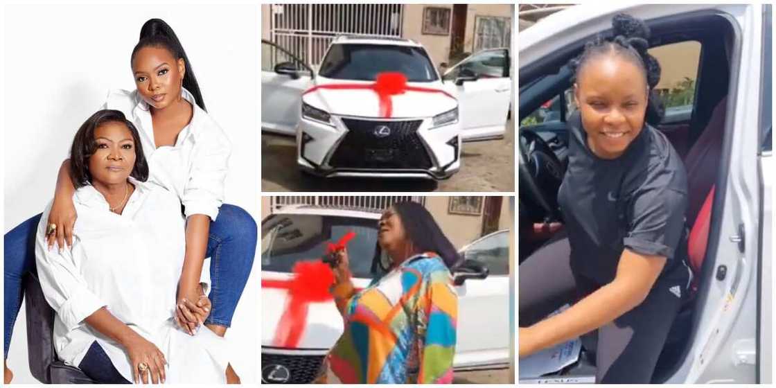 Yemi Alade buys car for her mum. Yemi Alade buys car for her mum.