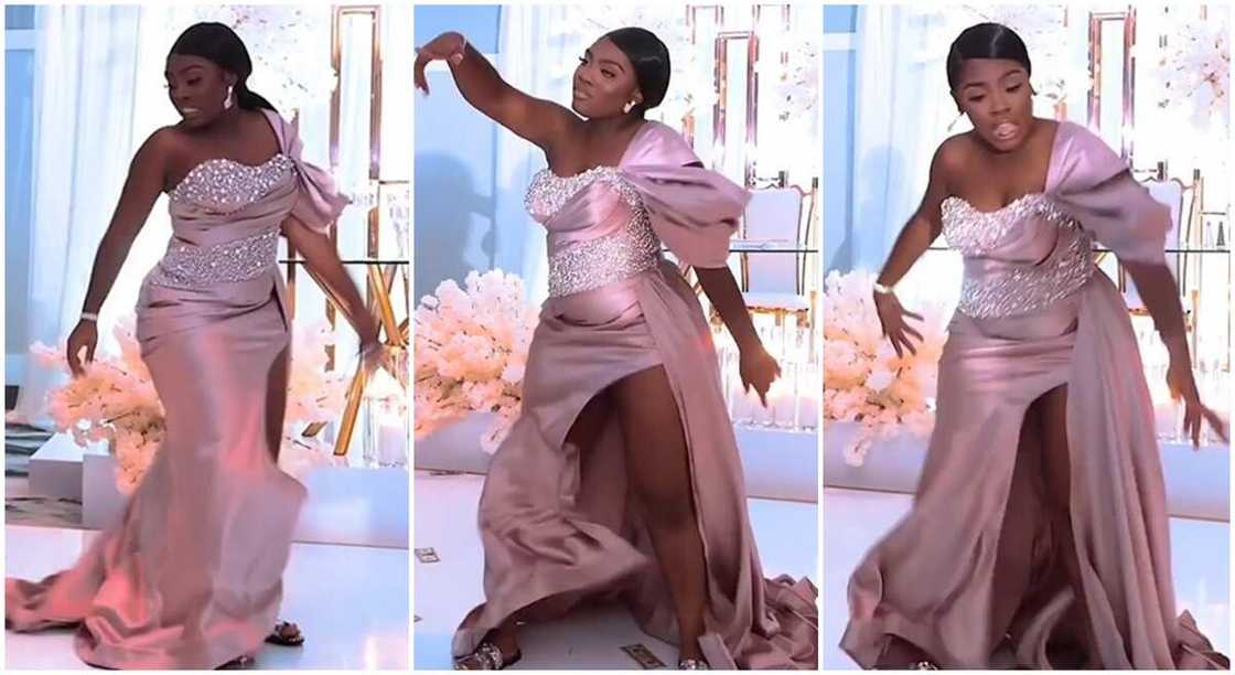 Afiaa, a pretty Ghanaian lady dances at a wedding party. Afiaa, a pretty Ghanaian lady dances at a wedding party.