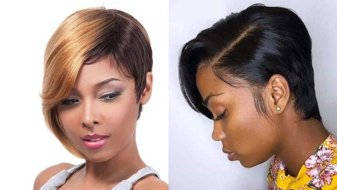 Short weave hairstyles with pixie design Short weave hairstyles with pixie design