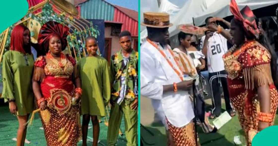 Nigerian mother of three children celebrates tying the knot.