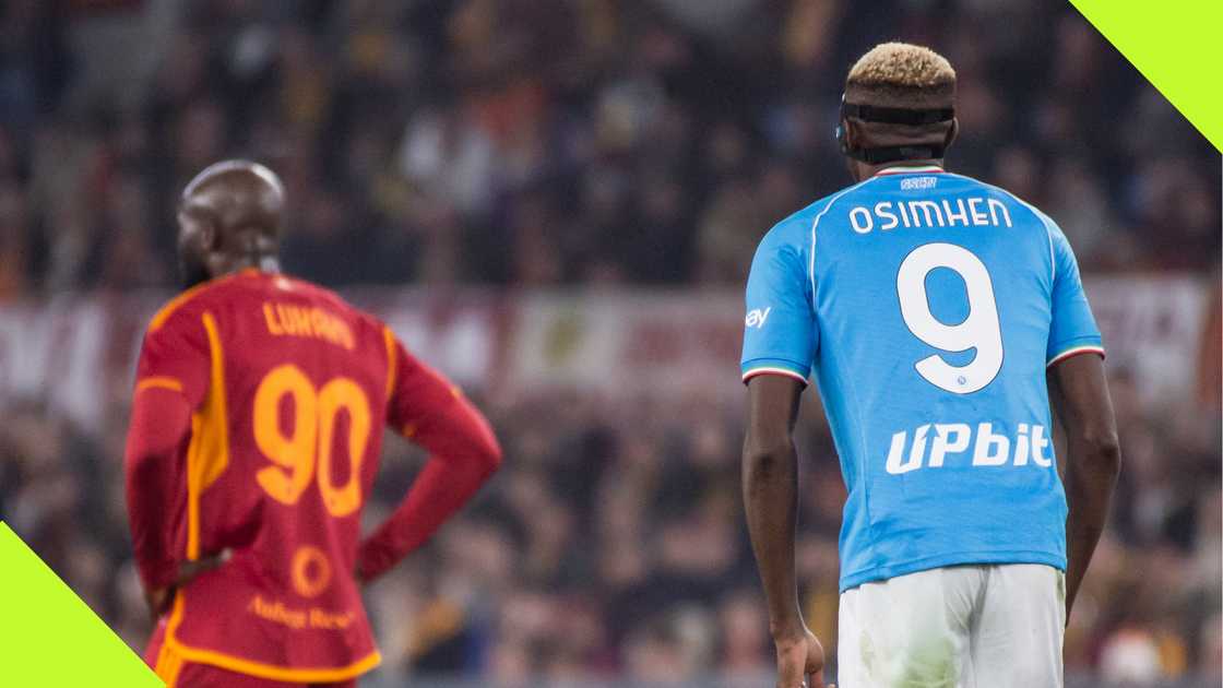 Romelu Lukaku, Victor Osimhen, Napoli, AS Roma, Stadio Olimpico, Rome, Italy, Serie A, December 23, 2023. Romelu Lukaku, Victor Osimhen, Napoli, AS Roma, Stadio Olimpico, Rome, Italy, Serie A, December 23, 2023.
