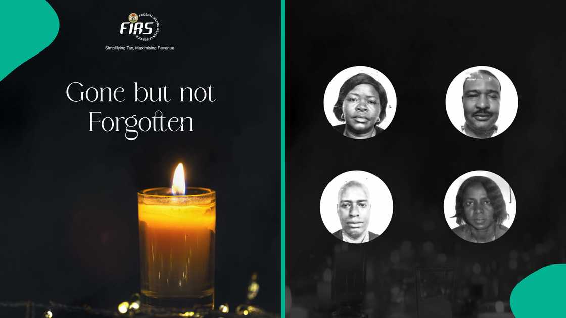 FIRS Nigeria honours four senior staff lost in the Afriland Towers fire with heartfelt tributes and photos.