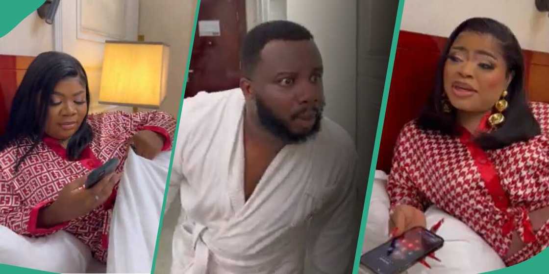 Drunk Sabinus carries Bobrisky home from the club. Drunk Sabinus carries Bobrisky home from the club.