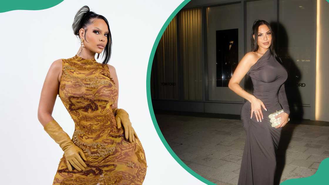 Amirah Dyme in brown dresses