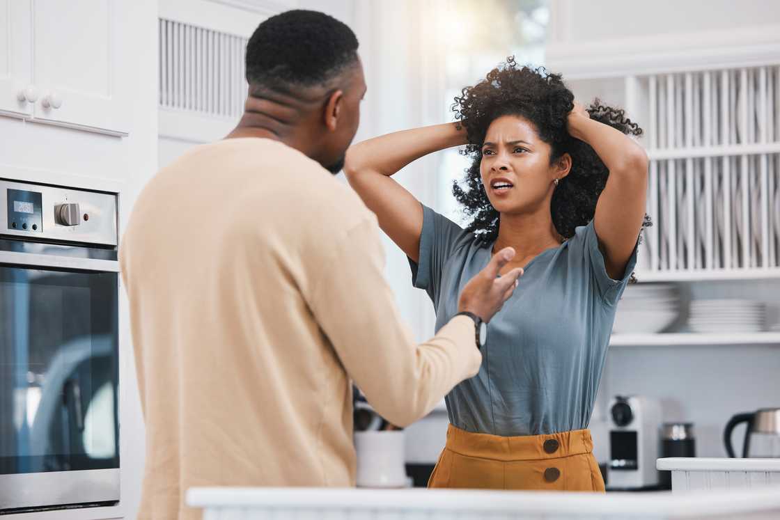 A couple fights in the kitchen.