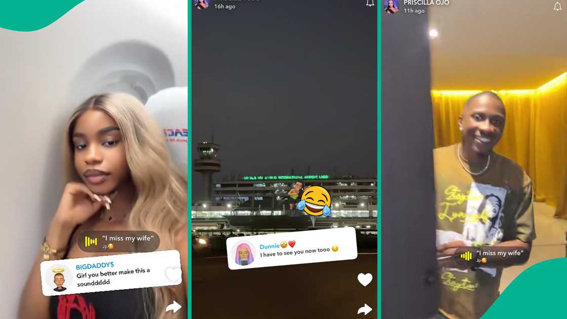 Priscilla Ojo takes next available flight to meet Juma Jux after he said he missed her. Priscilla Ojo takes next available flight to meet Juma Jux after he said he missed her.