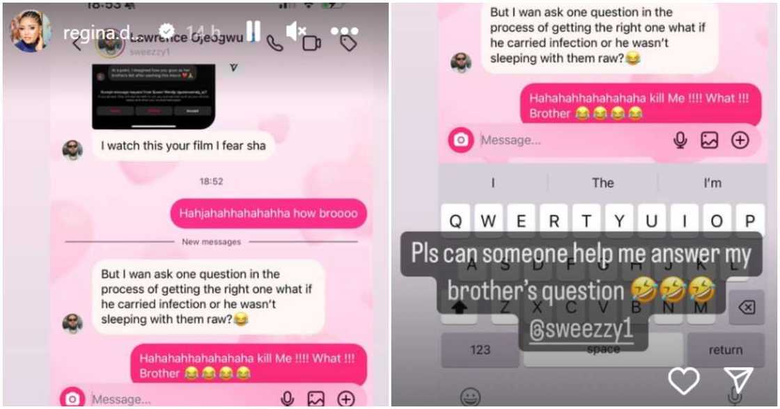 Regina Daniels’ brother queries her in leaked chat, she responds Regina Daniels’ brother queries her in leaked chat, she responds