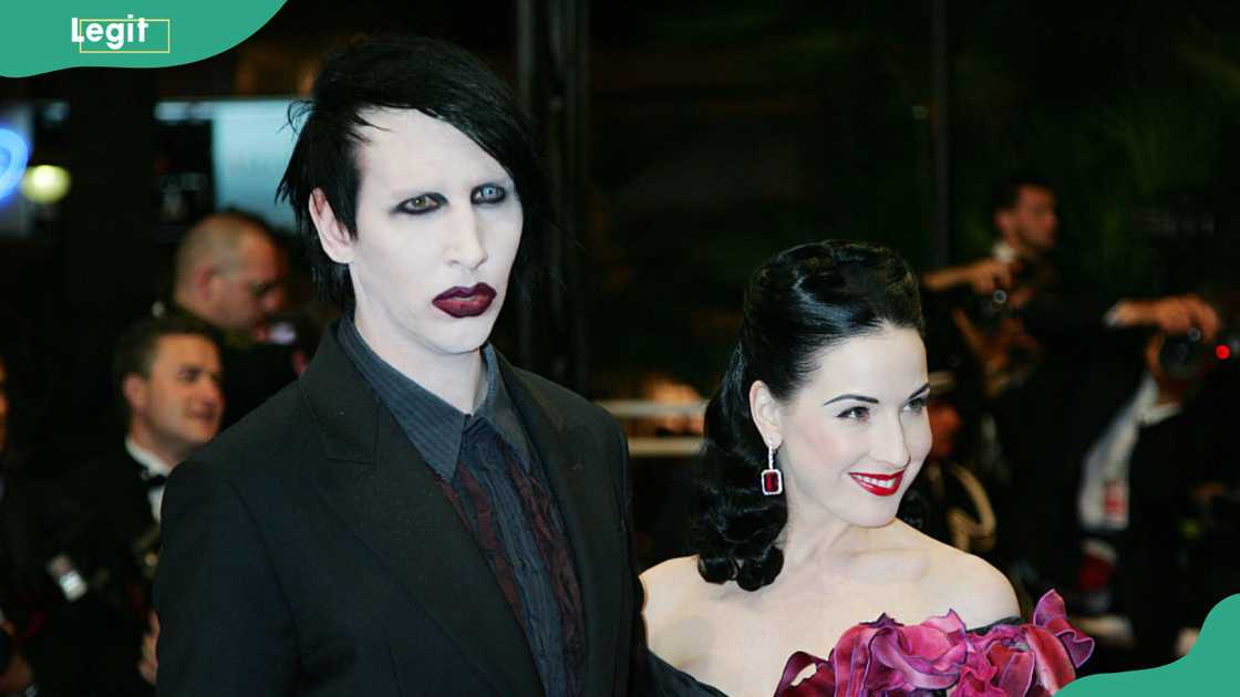 Marilyn Manson and Dita Von Teese at the premiere of "Southland Tales"