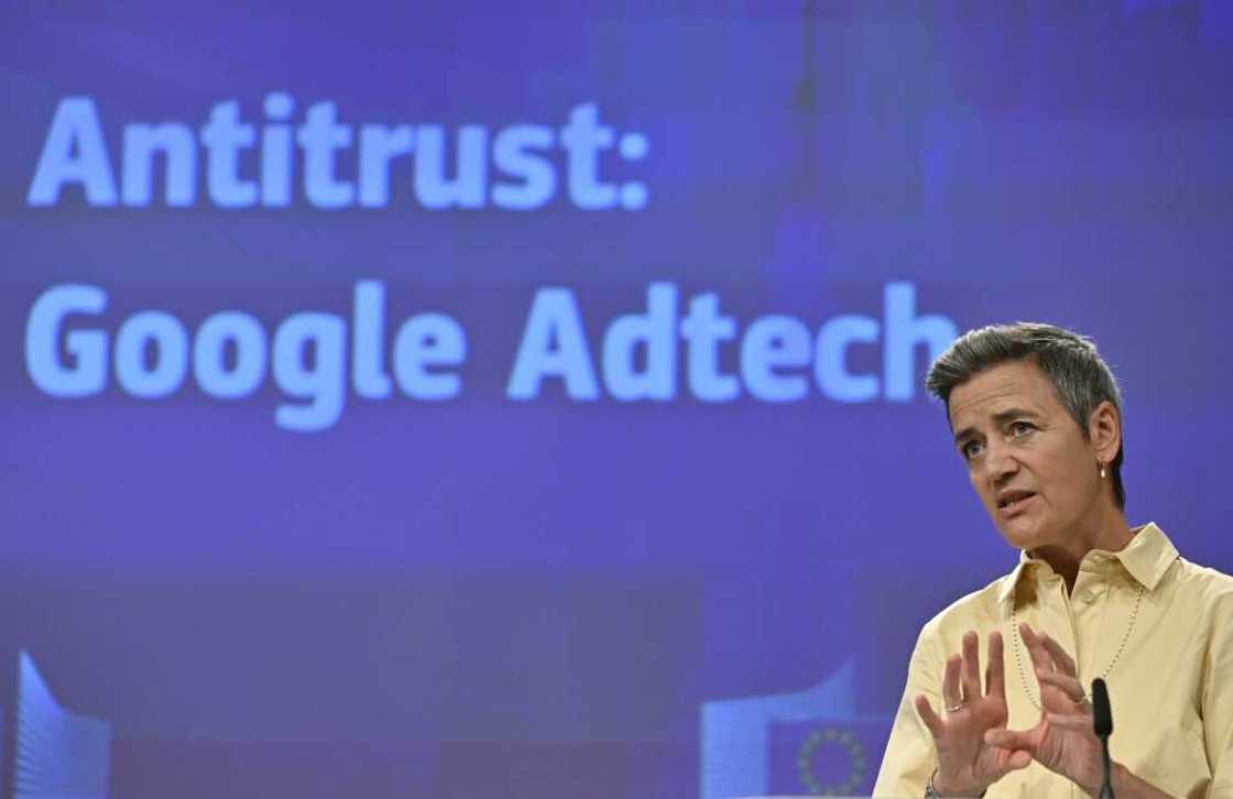 European Commission Vice President Margrethe Vestager said Google 'may have illegally distorted competition in the online advertising industry' European Commission Vice President Margrethe Vestager said Google 'may have illegally distorted competition in the online advertising industry'
