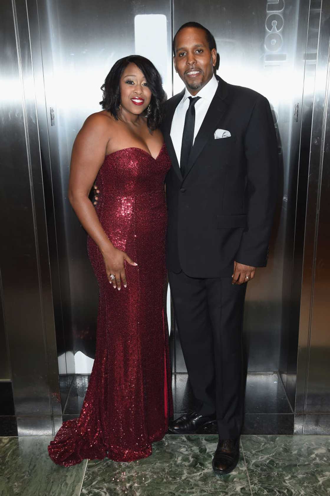Man and woman in an elevator