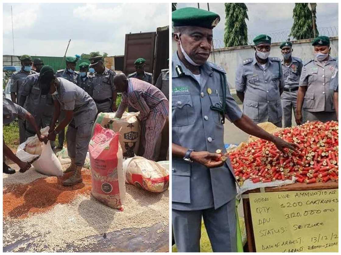 Kwastam ta kama alburusai da haramtattun kaya na fiye da N378m Kwastam ta kama alburusai da haramtattun kaya na fiye da N378m