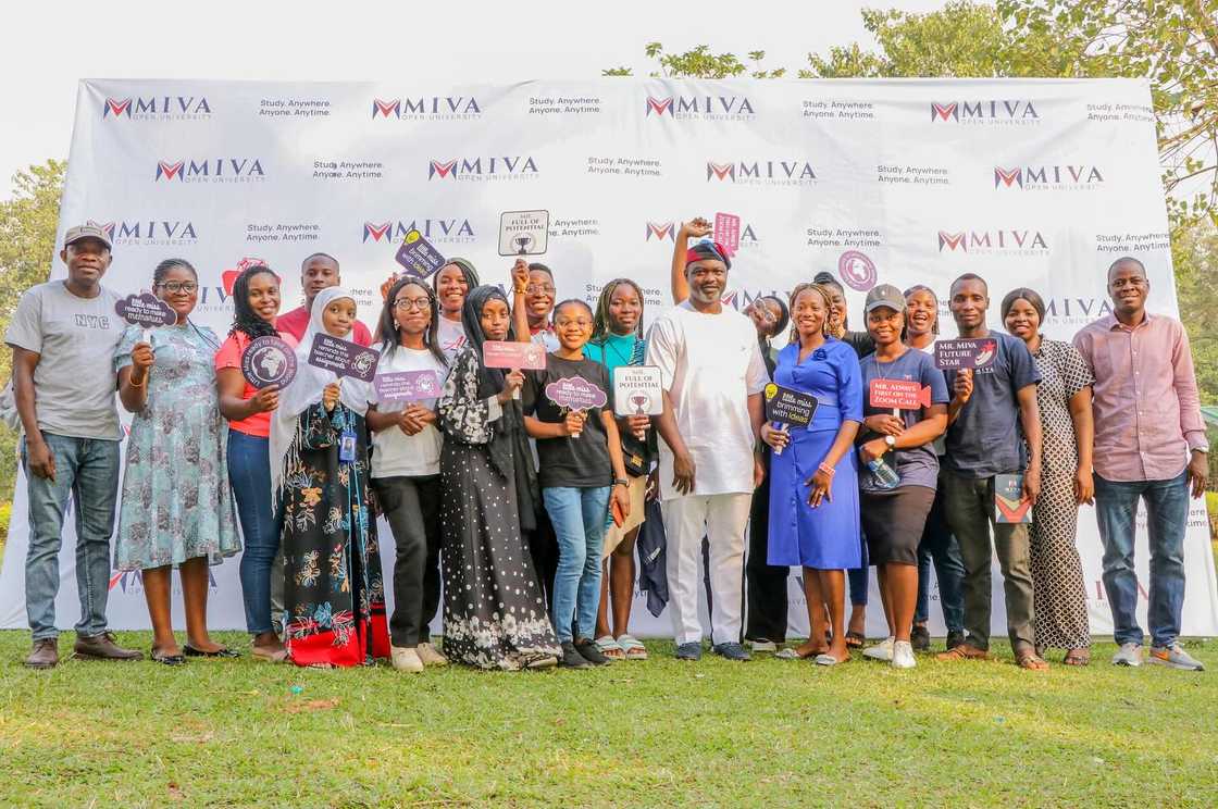 Miva Open University students posing for a photo Miva Open University students posing for a photo
