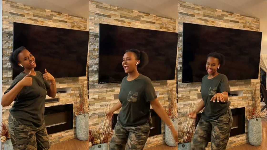 Female soldier dances amazingly