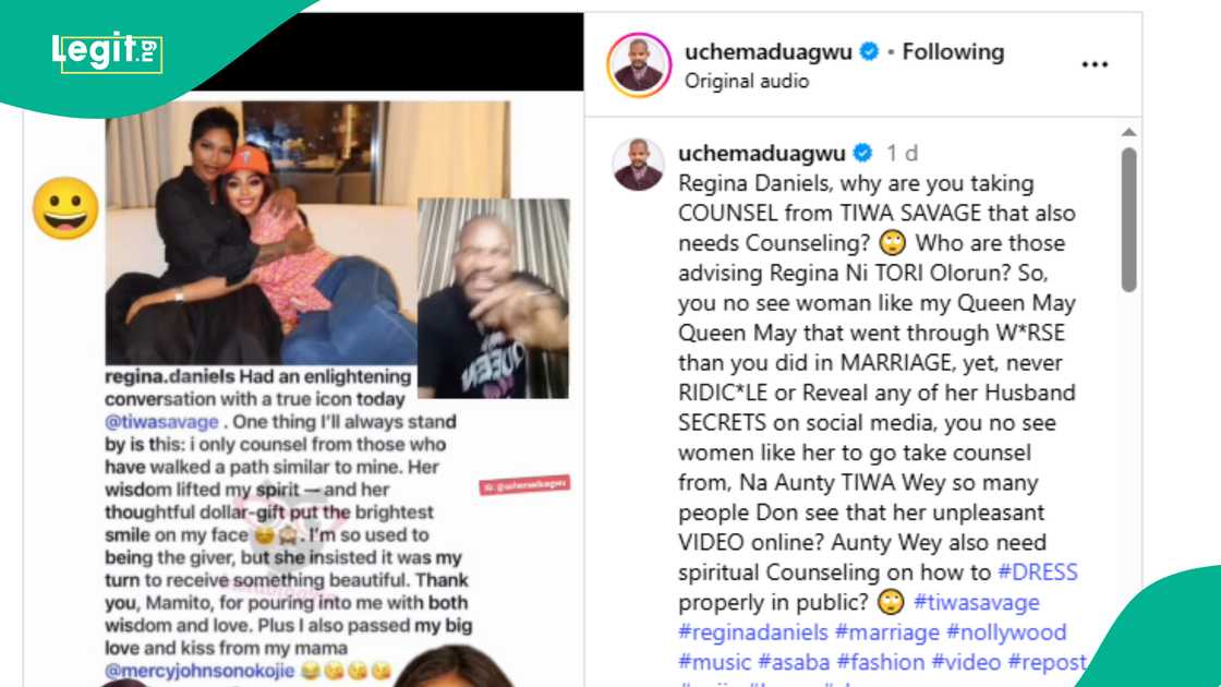 Uche Maduagwu shares why Regina Daniels should learn from May Edochie.