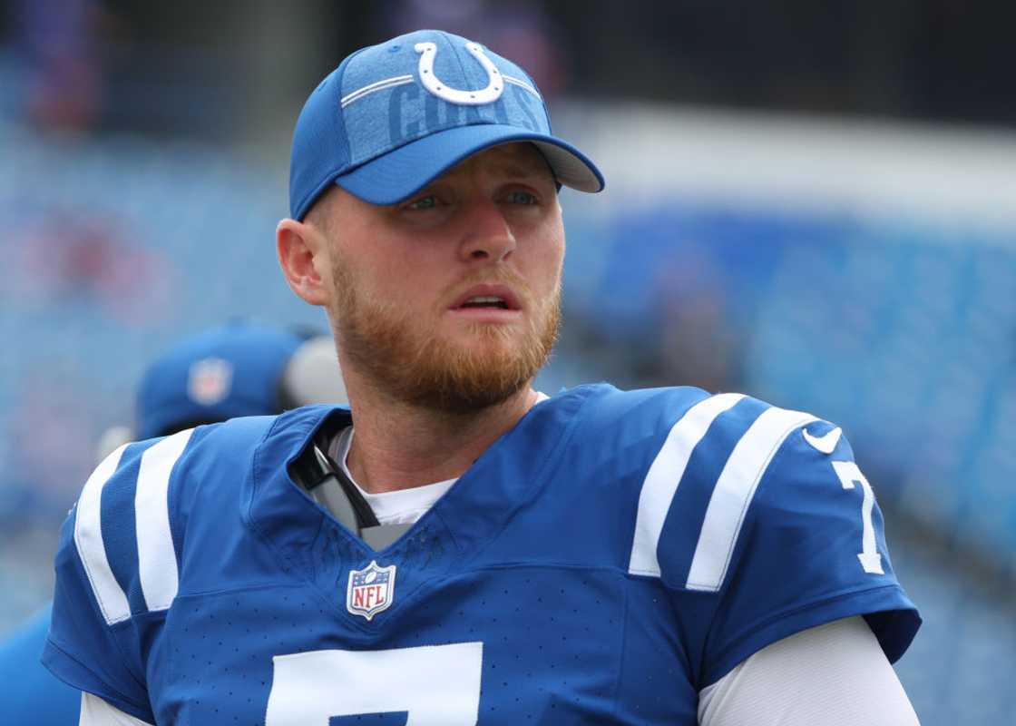 Matt Gay on the field before a preseason game against the Bills