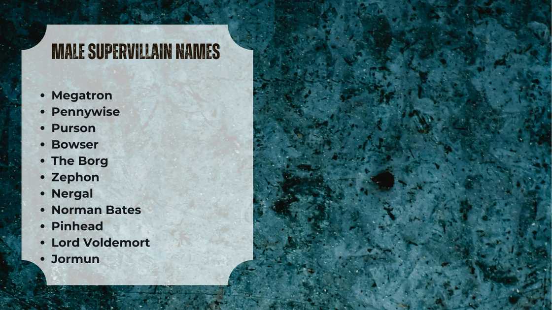 Male supervillain names