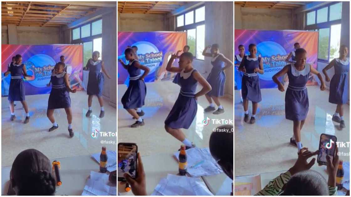 Students in dancing contest/girls showed confidence. Students in dancing contest/girls showed confidence.