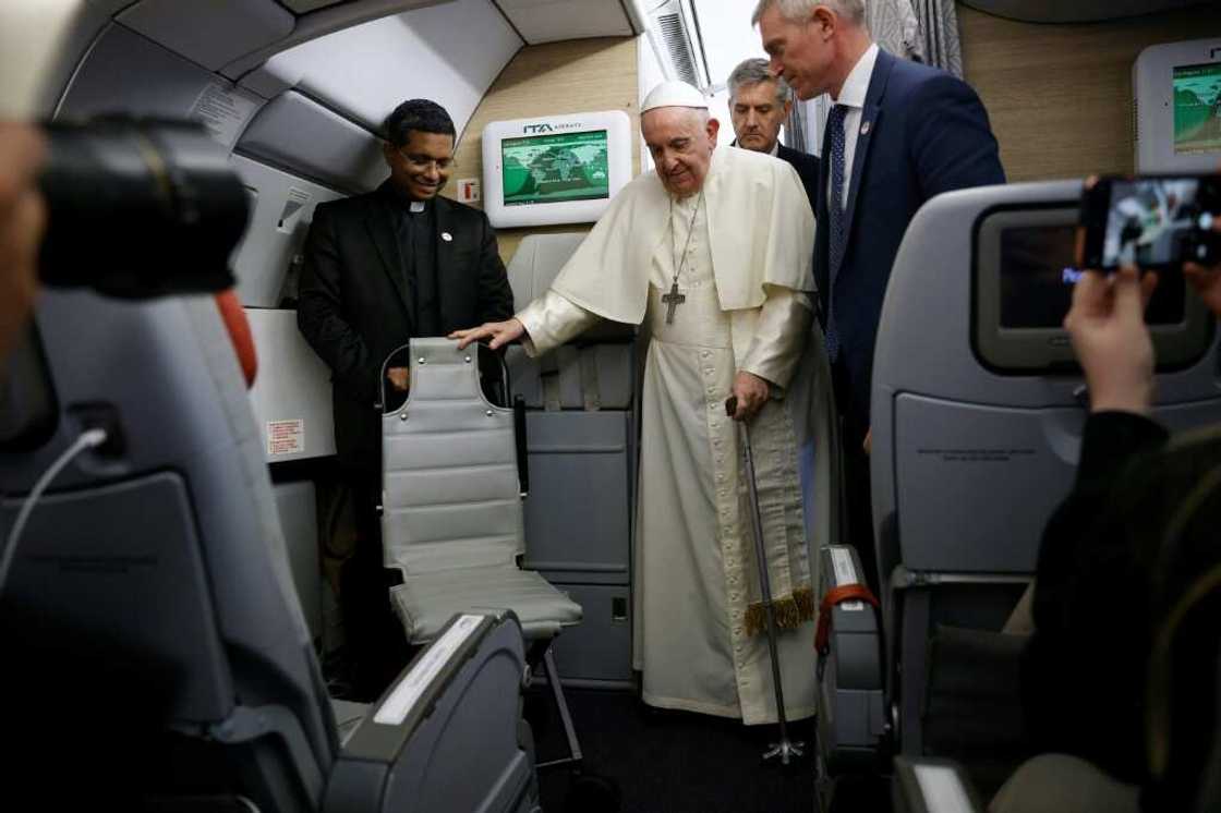 Pope Francis said surgery on his knee was not an option, adding that he was still feeling the effects of six hours spent under anaesthetic last summer Pope Francis said surgery on his knee was not an option, adding that he was still feeling the effects of six hours spent under anaesthetic last summer