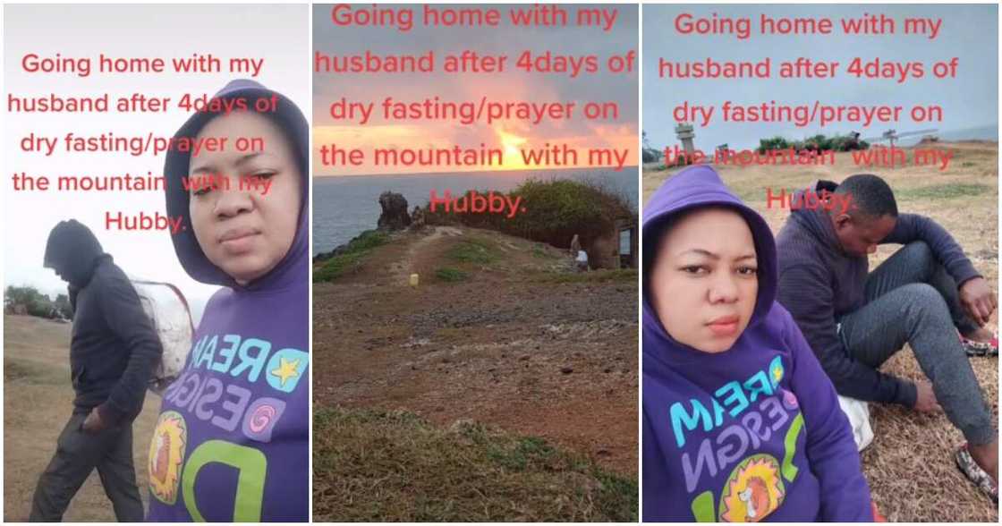 Yvonne, couple goals, couple do dry fasting and prayer for 4 days, mountain, lady prays and fasts on mountain with husband