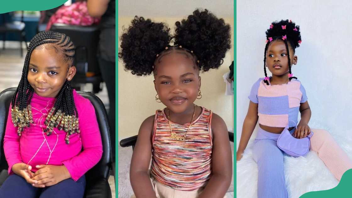 Lemonade braids (L), twin puff (C), and romantic bun (R) Lemonade braids (L), twin puff (C), and romantic bun (R)