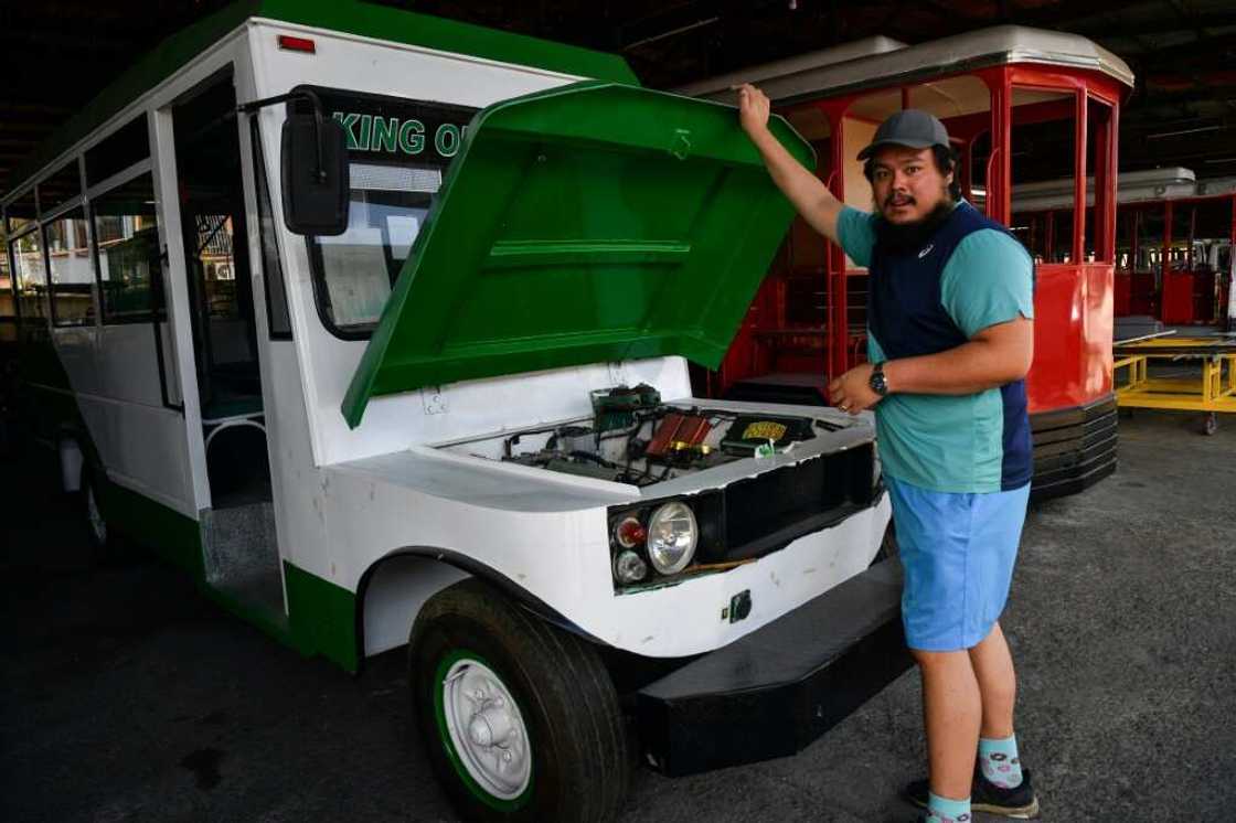Leonard Sarao, operations supervisor of jeepney maker Sarao Motors, says jeepneys made by Sarao Motors were cheaper than the imported mini-buses and higher quality Leonard Sarao, operations supervisor of jeepney maker Sarao Motors, says jeepneys made by Sarao Motors were cheaper than the imported mini-buses and higher quality