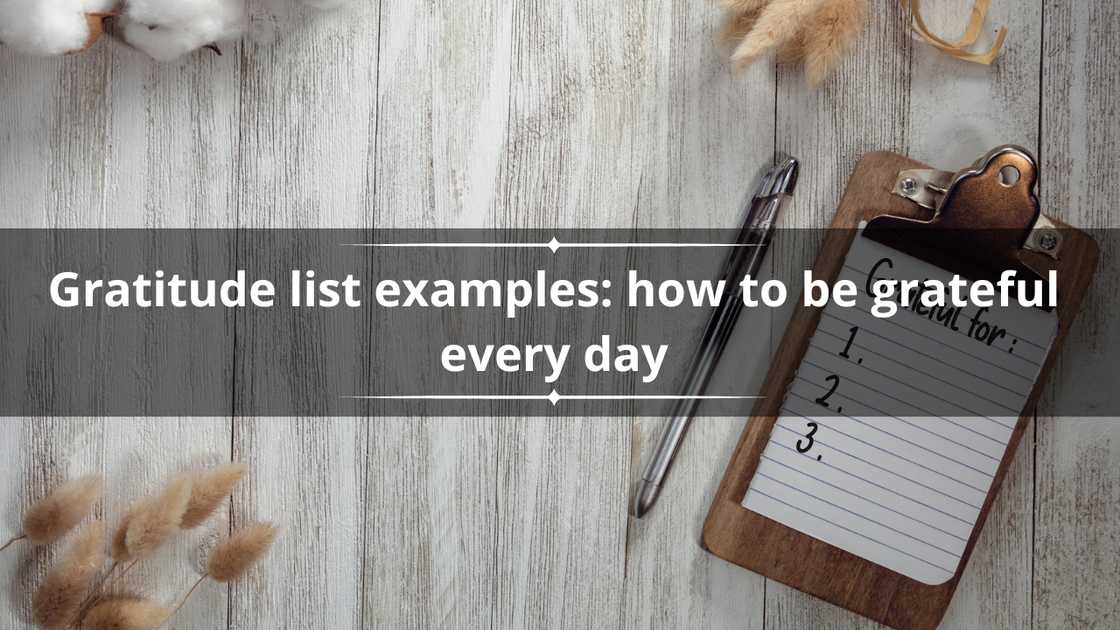 Daily gratitude list examples