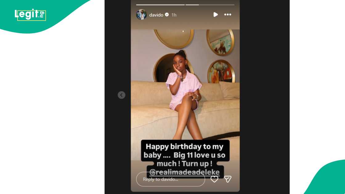 Davido's first daughter Imade Adeleke clocks 11 on May 14, 2026.