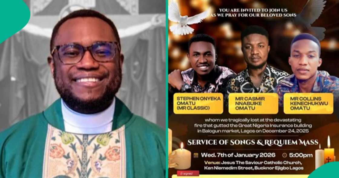 Reverend father mourns the death of three orphans from the same family who died in a fire accident.