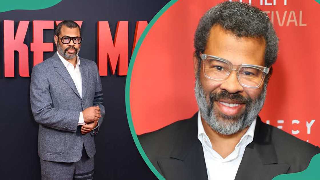 Jordan Peele at Picturehouse Central in London, England (L). Jordan Peele in Hollywood, California (R).