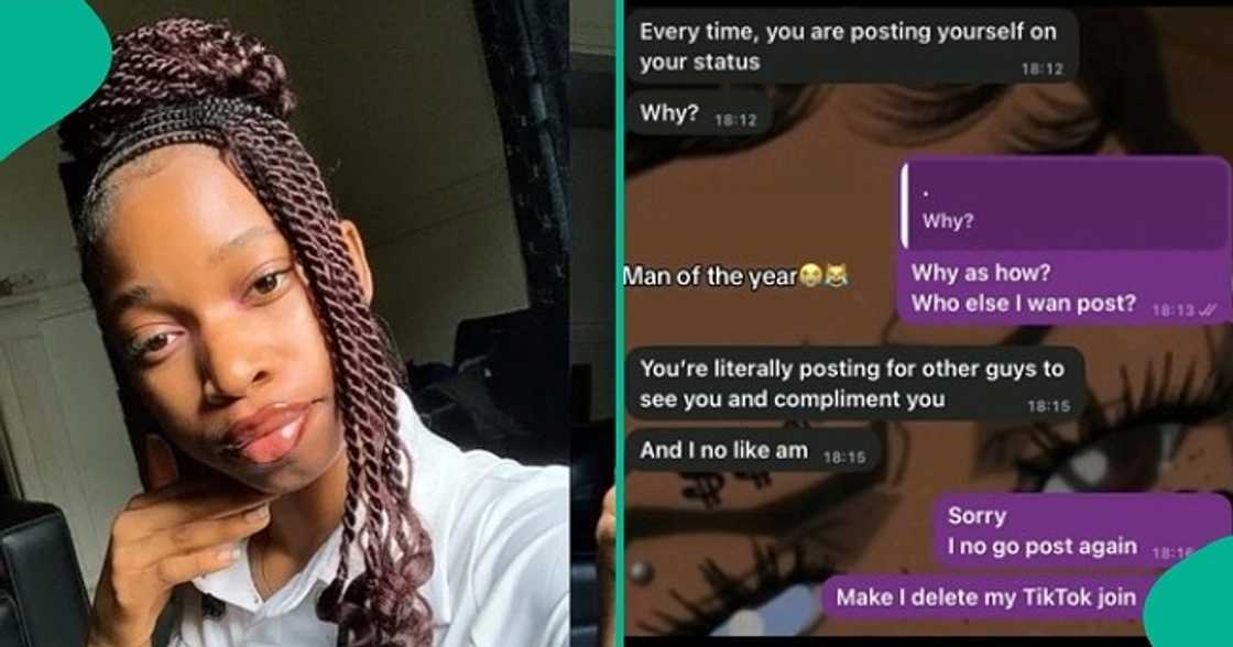 Lady shares her chat with a Nigerian man who cautioned her against posting her photos online. Lady shares her chat with a Nigerian man who cautioned her against posting her photos online.