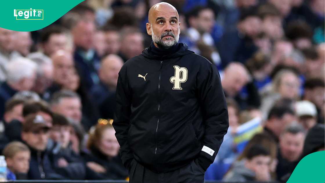 Pep Guardiola, Manchester City, Everton, Hill Dickinson Stadium, Premier League.