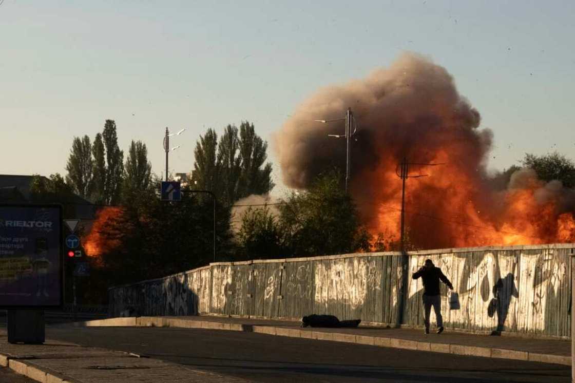 Kyiv officials say kamikaze drones killed at least four people early on Monday Kyiv officials say kamikaze drones killed at least four people early on Monday